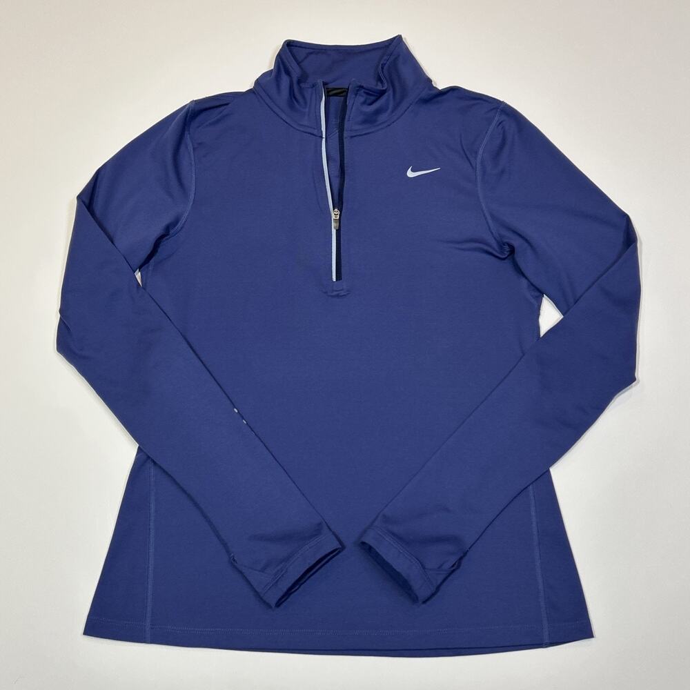 Nike Dri-FIT Running Quarter Zip Women’s Small Purple Reflective Thumb Holes
